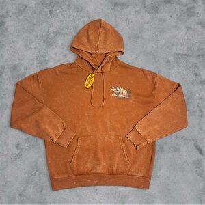 Vintage Brown Von Dutch Zip Up Hoodie Size Large Embroidered Logo